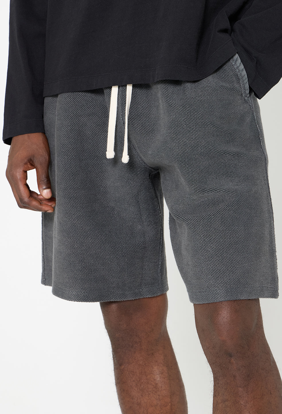 Reverse Terry Shorts / Washed Black