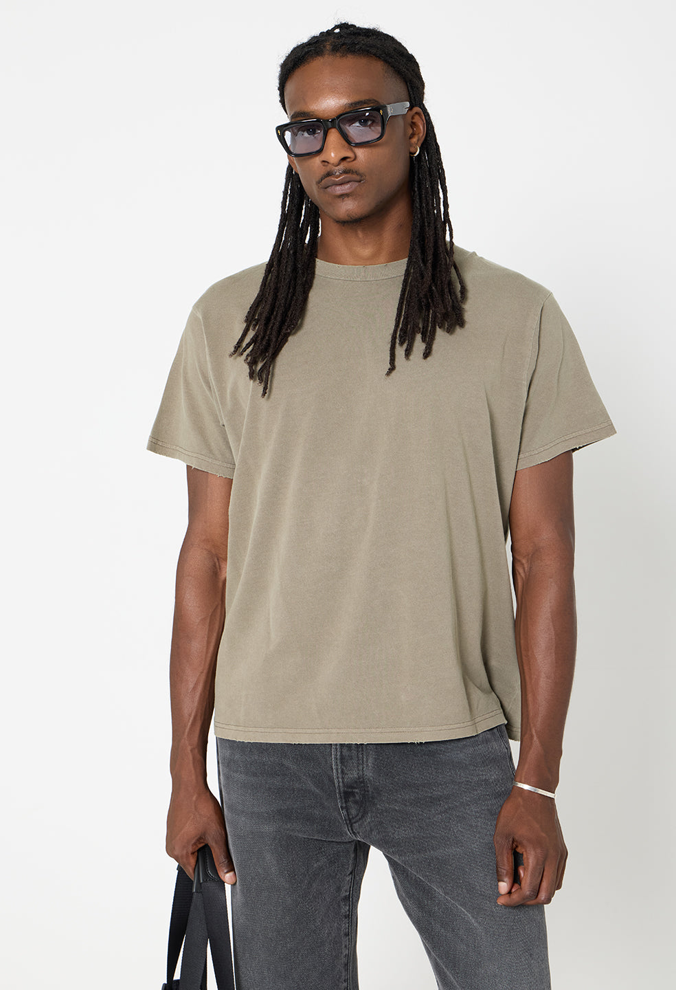 Folsom Cropped Tee / Washed Army