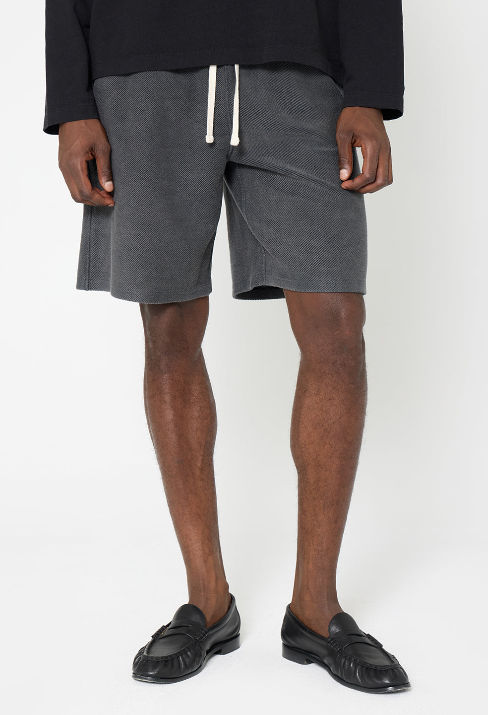 Reverse Terry Shorts / Washed Black