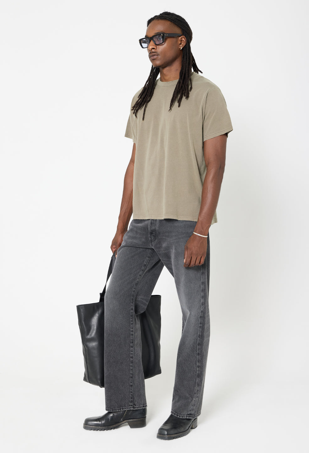 Folsom Cropped Tee / Washed Army