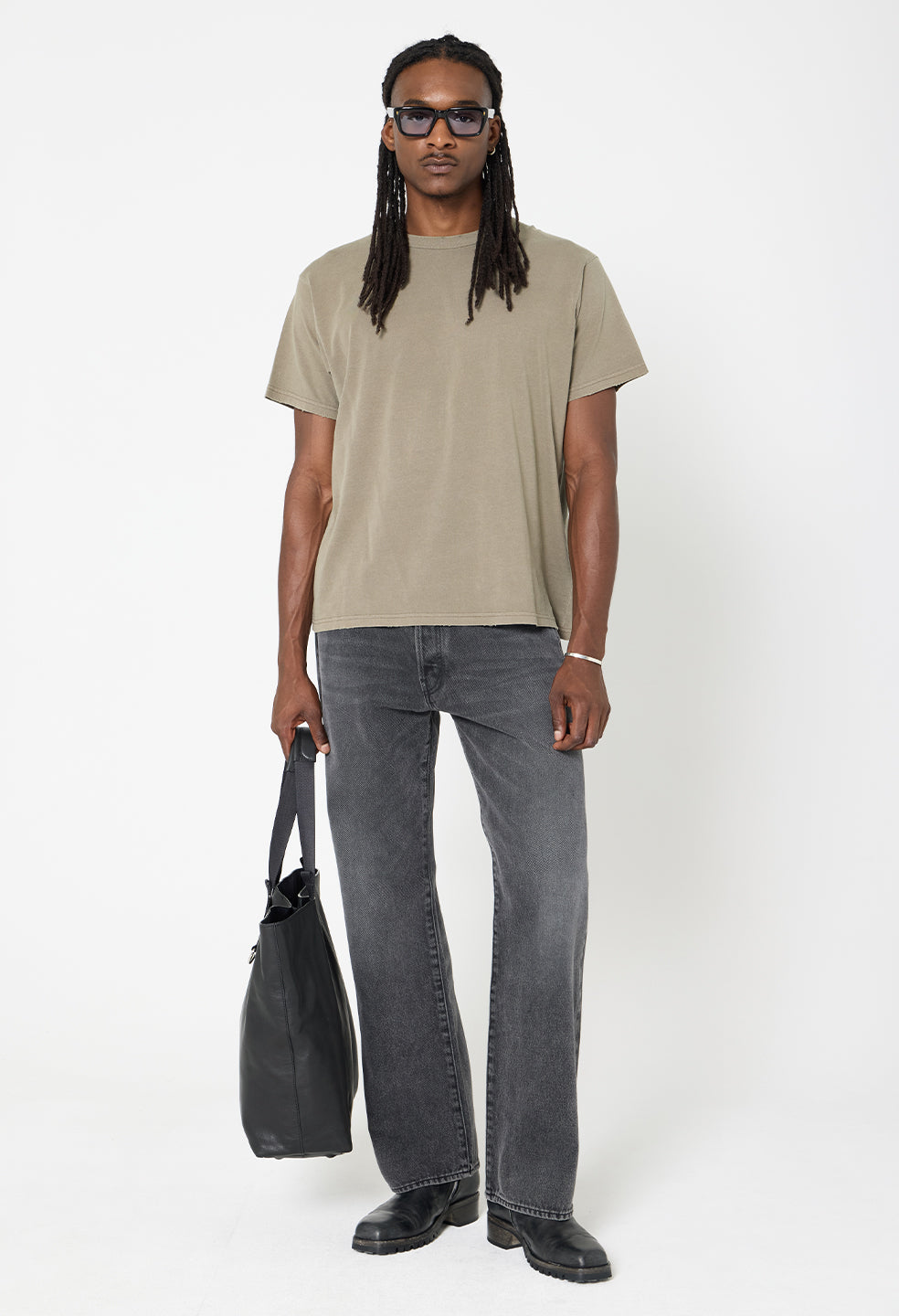 Folsom Cropped Tee / Washed Army