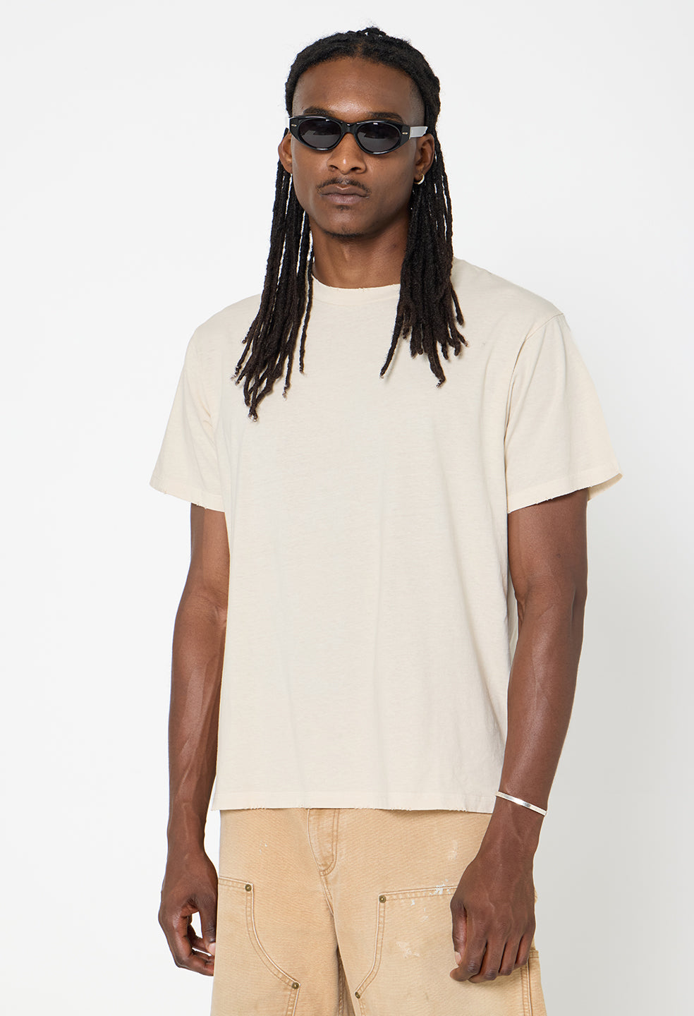 Folsom Cropped Tee / Washed Salt
