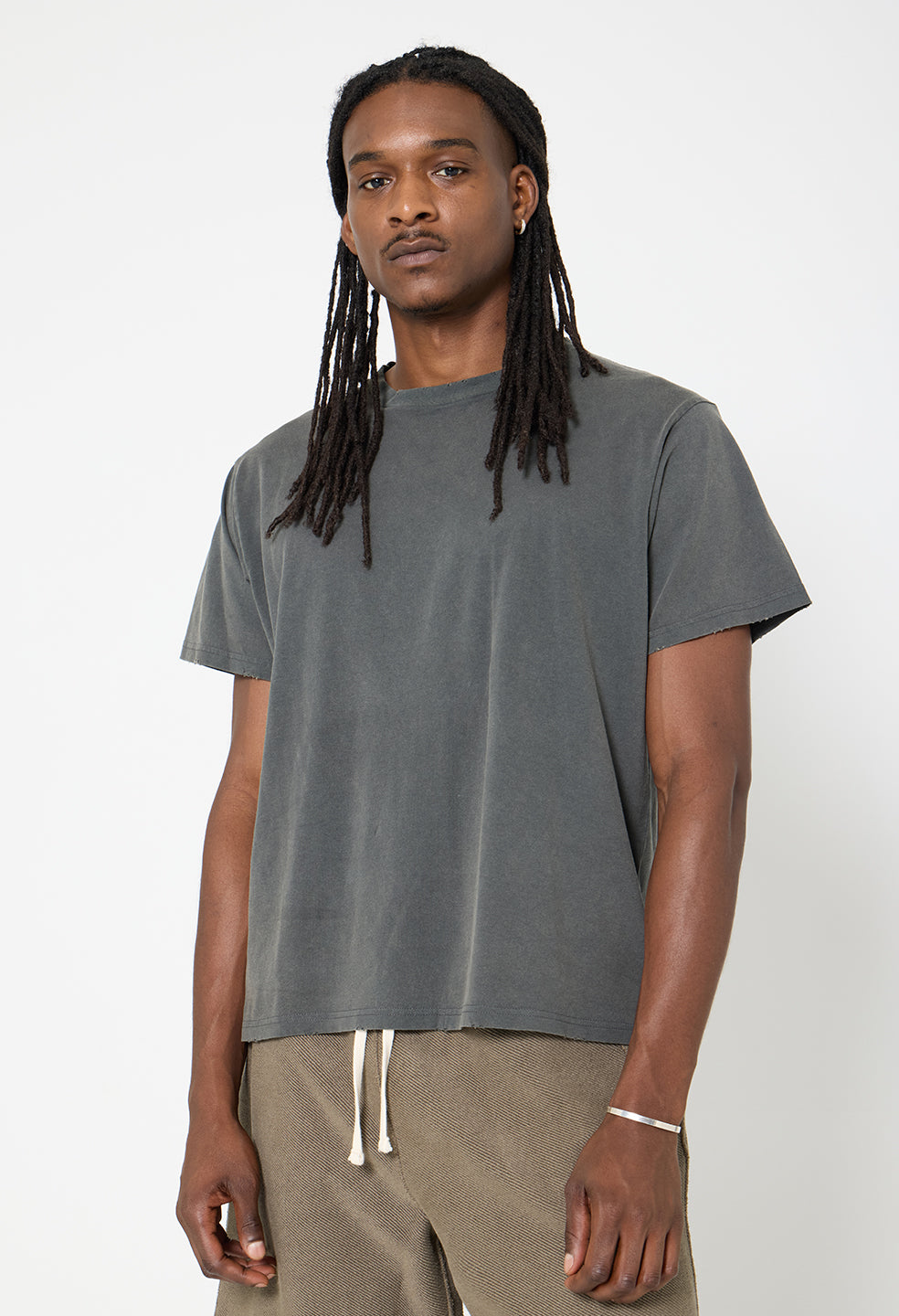 Folsom Cropped Tee / Washed Black