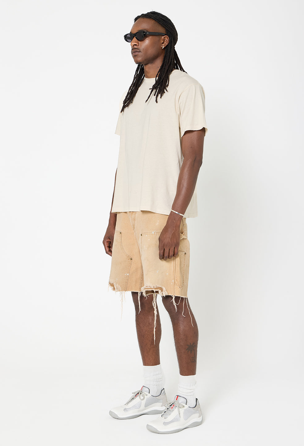 Folsom Cropped Tee / Washed Salt