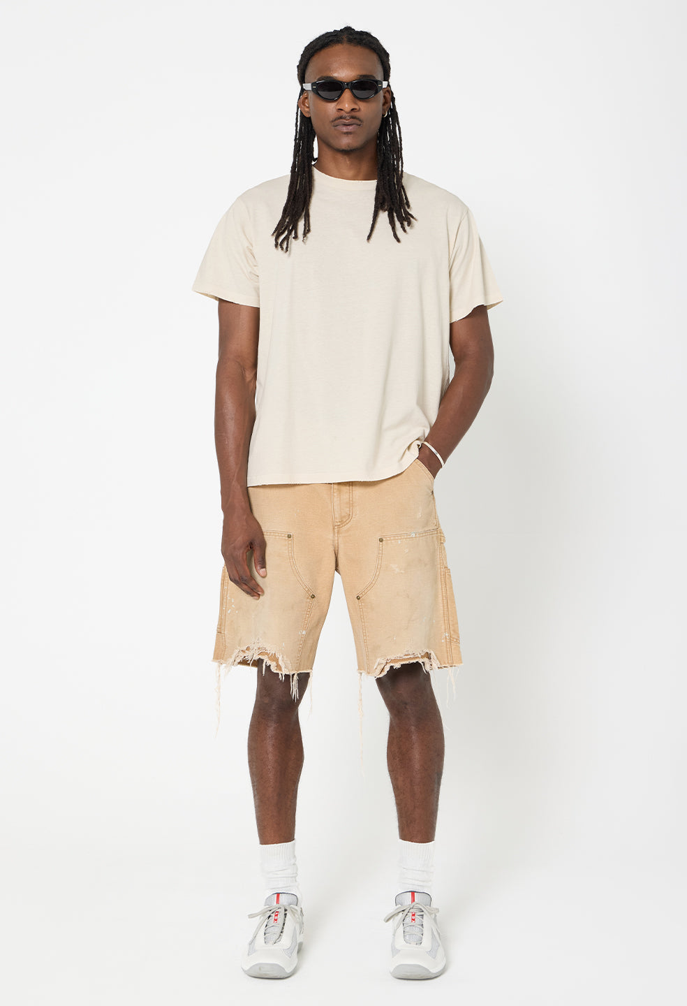 Folsom Cropped Tee / Washed Salt