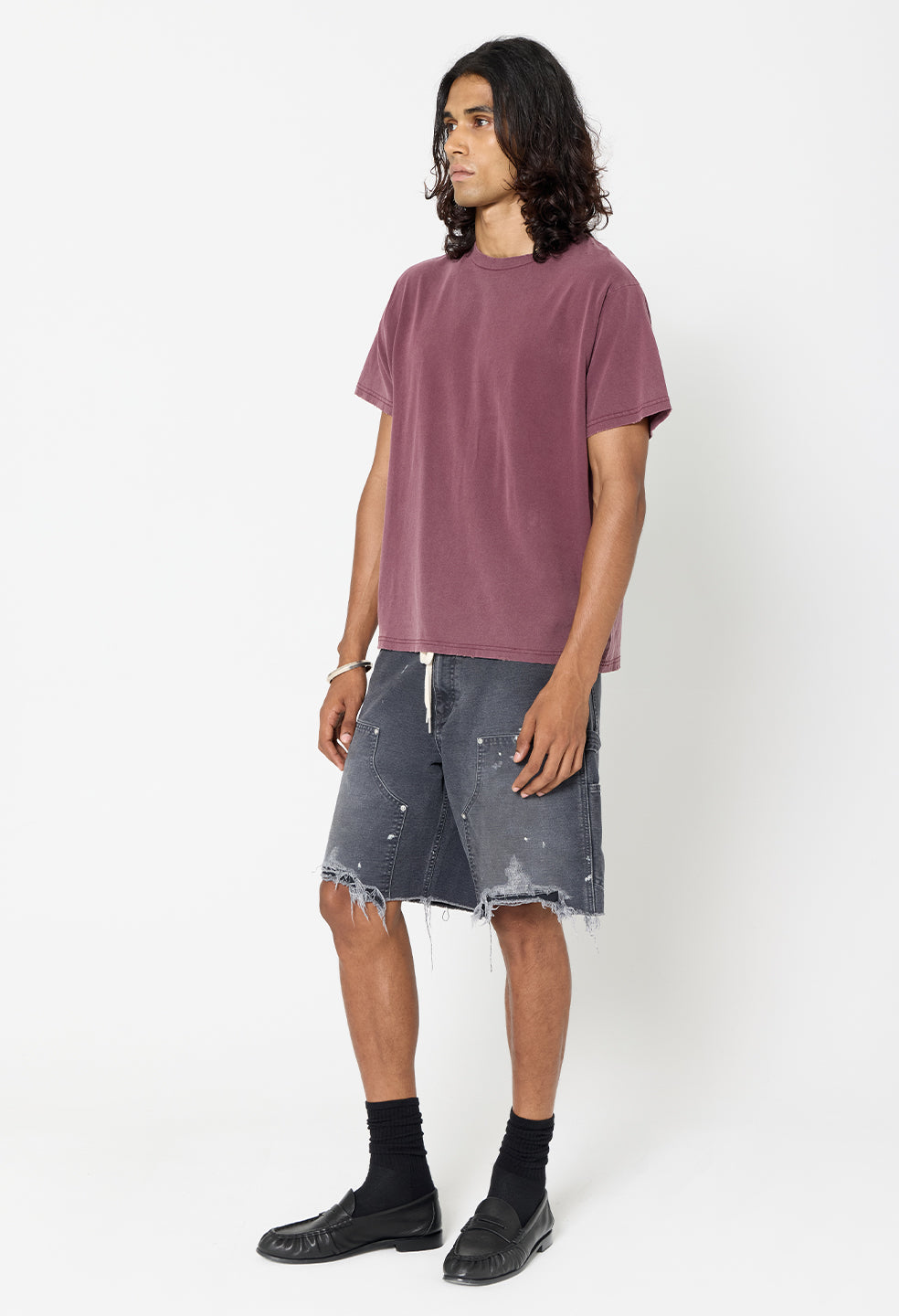 Folsom Cropped Tee / Washed Oxblood