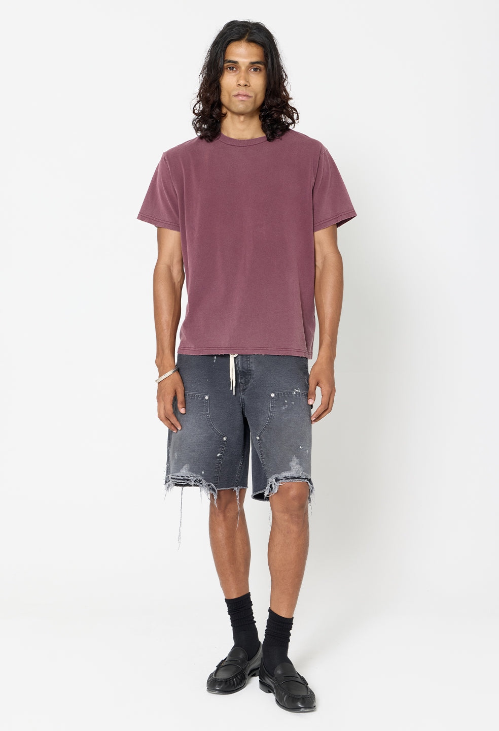 Folsom Cropped Tee / Washed Oxblood