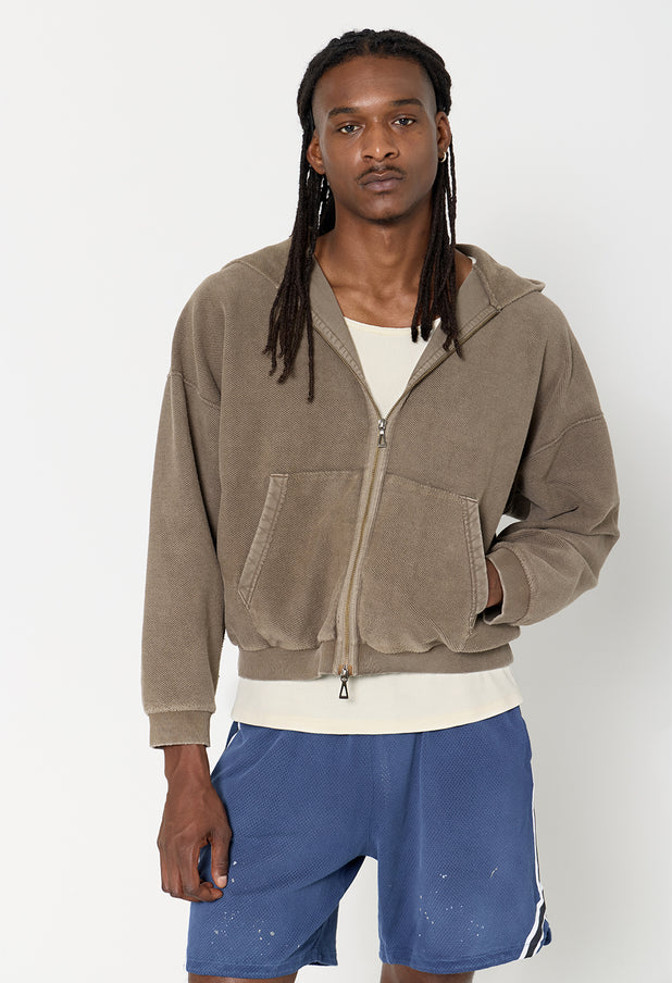 Reverse Terry Frances Full-Zip / Washed Oak