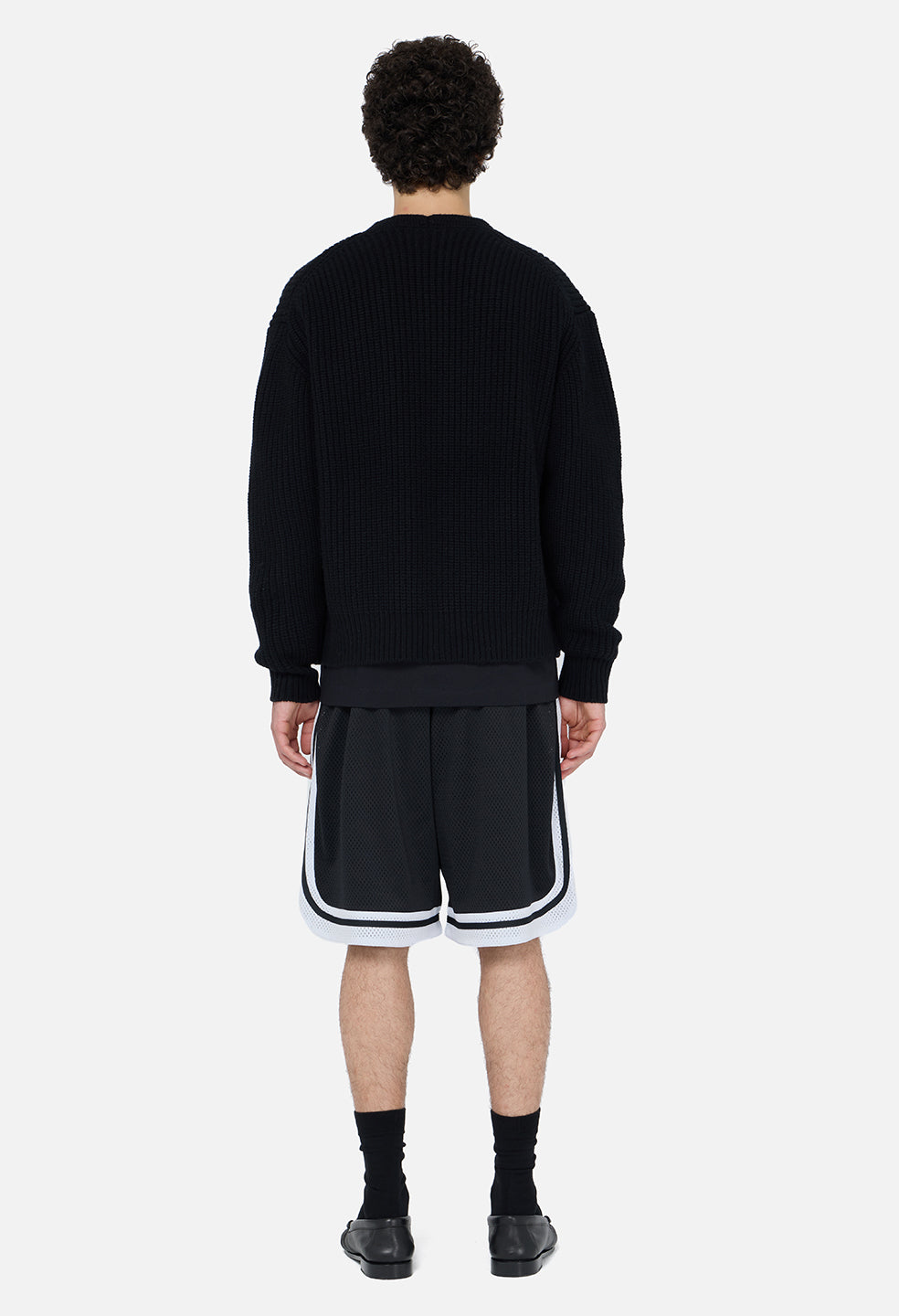 Shaolin Oversized Court Shorts / Black x White