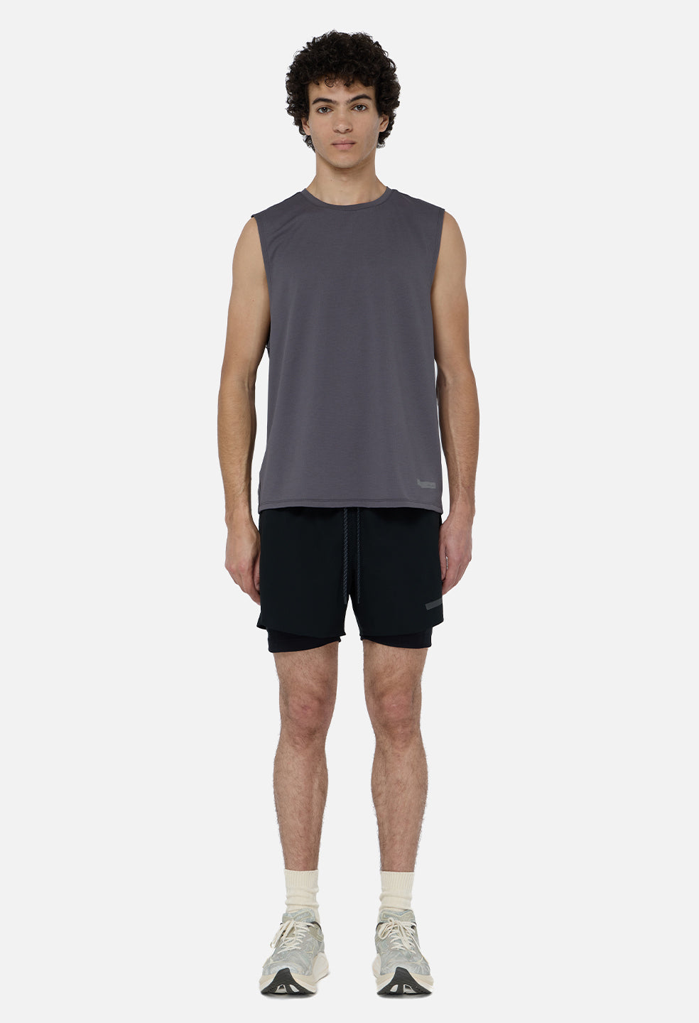 Grid-Mesh Sprint Shorts / Black
