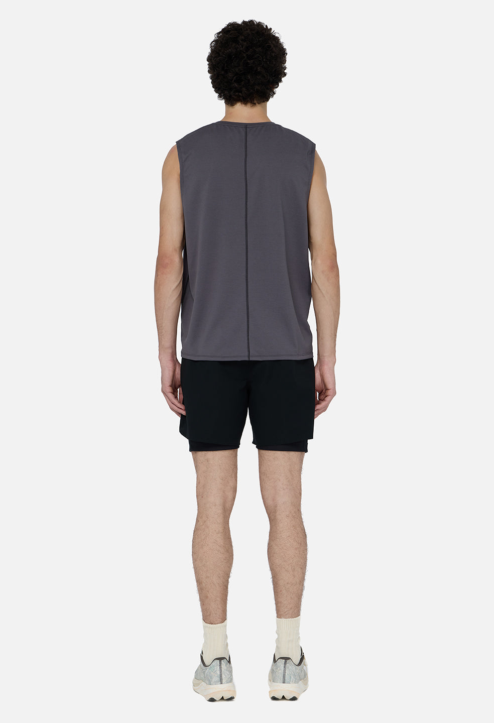 Grid-Mesh Sprint Shorts / Black