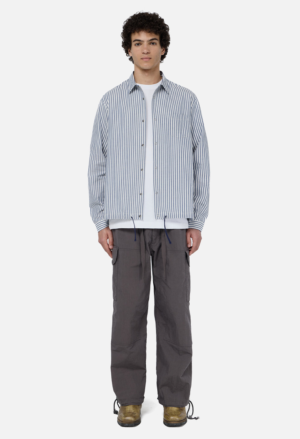 Gallery Snap Shirt / Blue x White Stripe