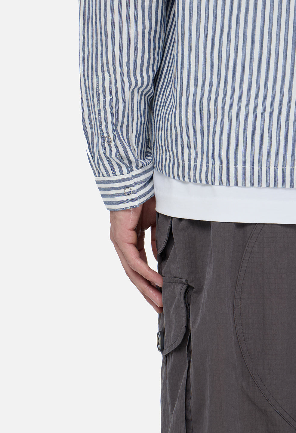 Gallery Snap Shirt / Blue x White Stripe