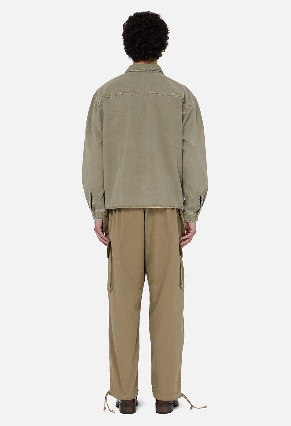 Solid Hemi Oversized Shirt / Washed Khaki