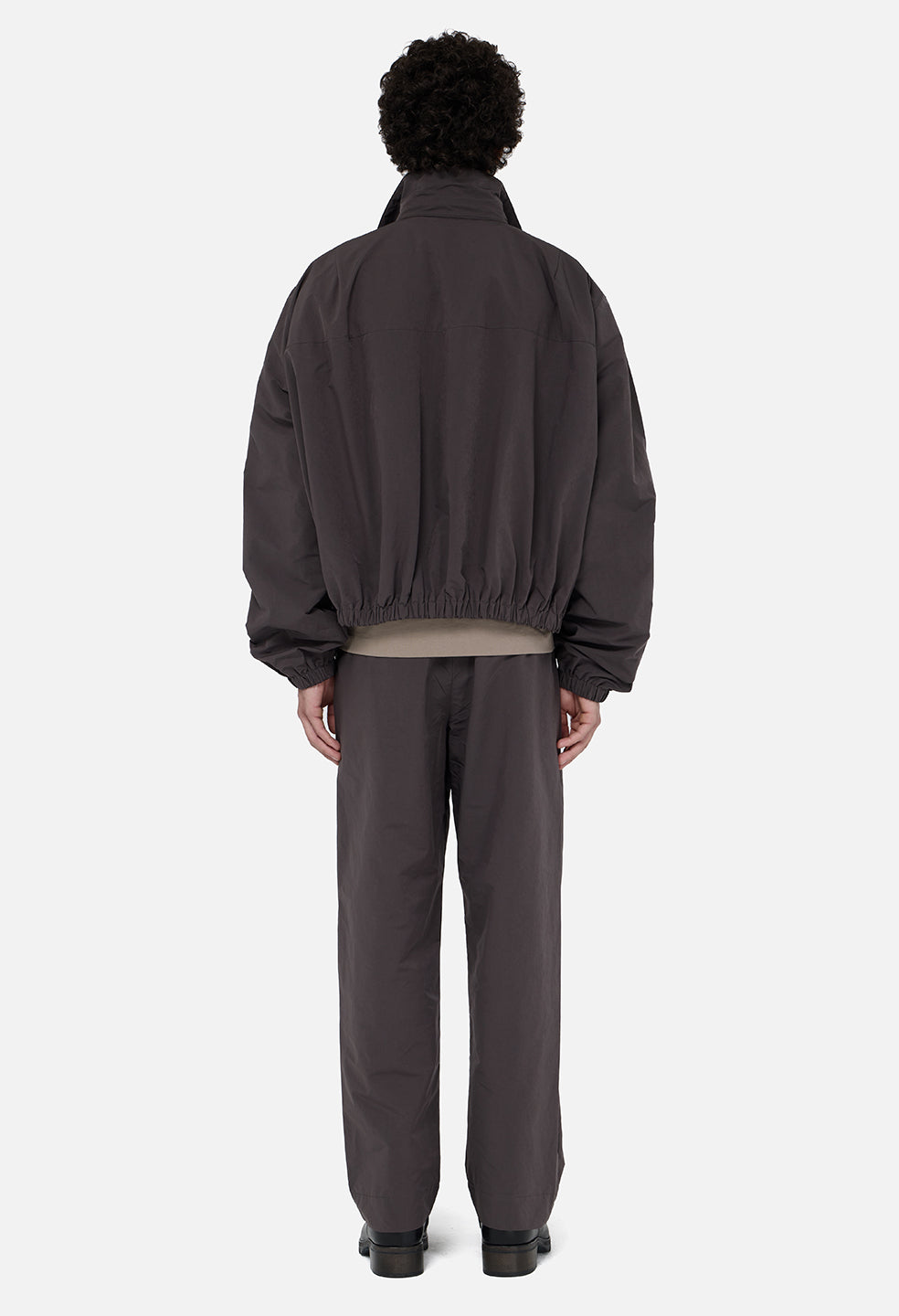 Vero Brushed Nylon Zip Jacket / Charcoal