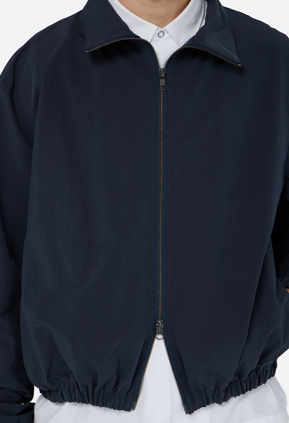 Vero Brushed Nylon Zip Jacket / Dark Navy