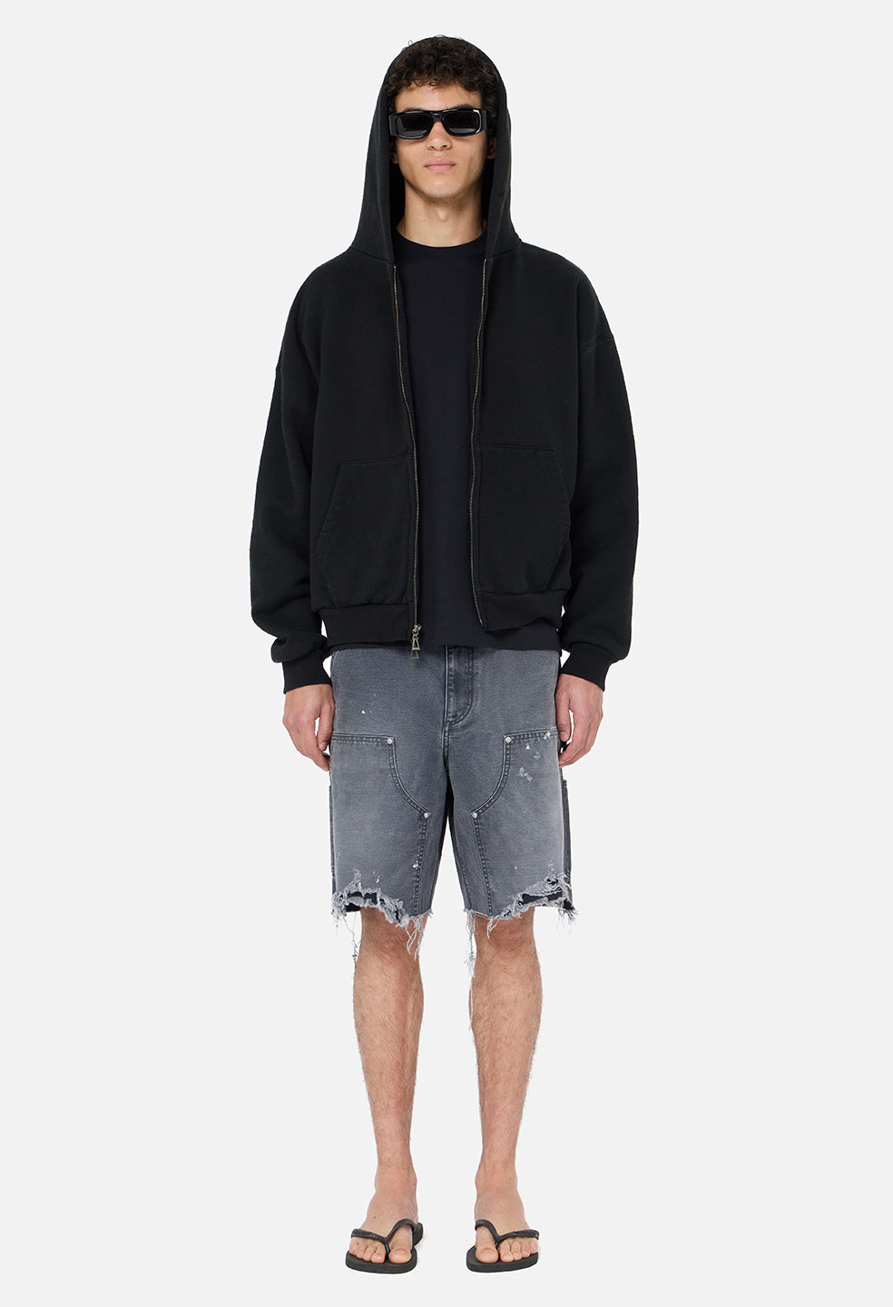 Silk Noil Full-Zip / Black