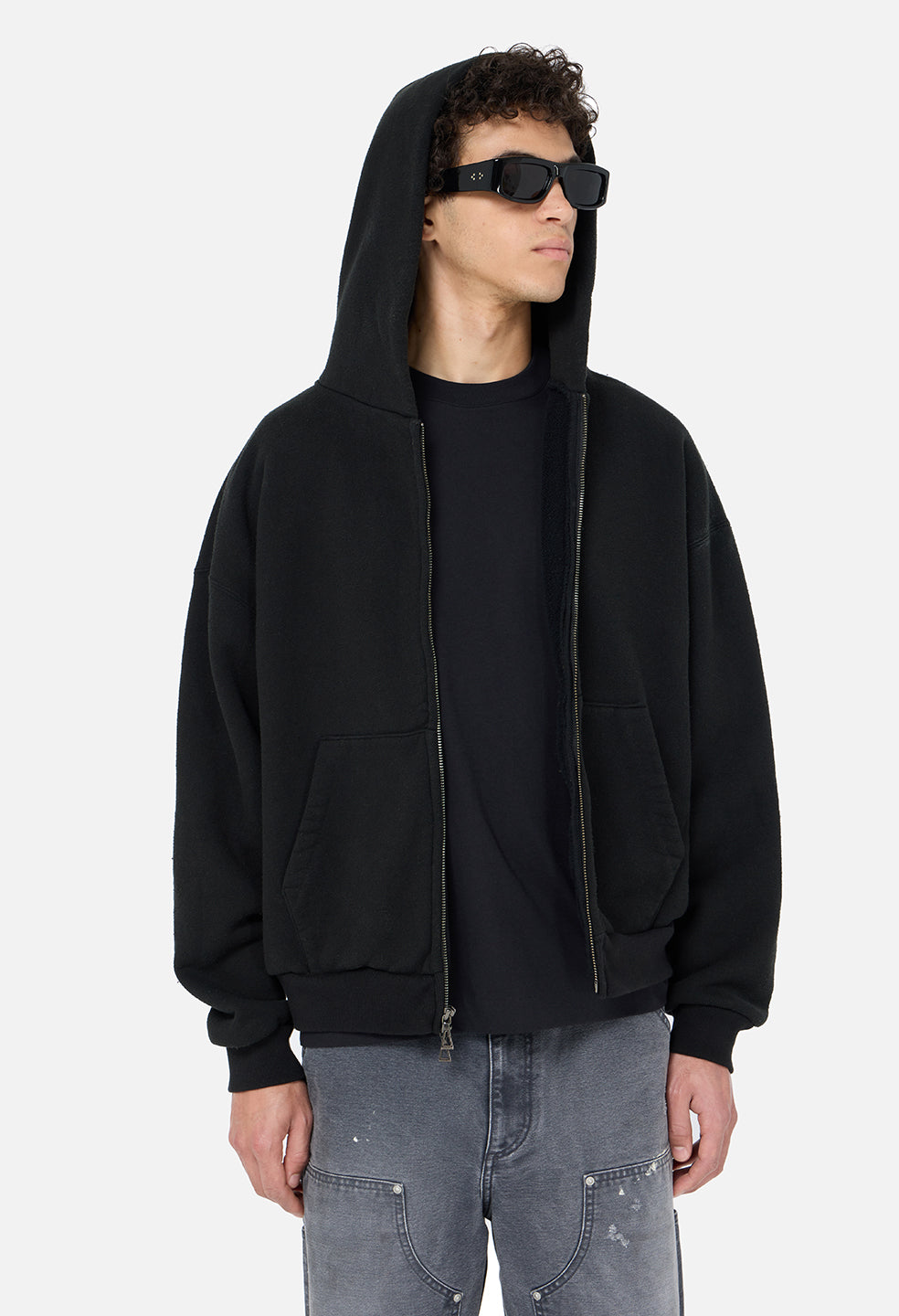 Silk Noil Full-Zip / Black