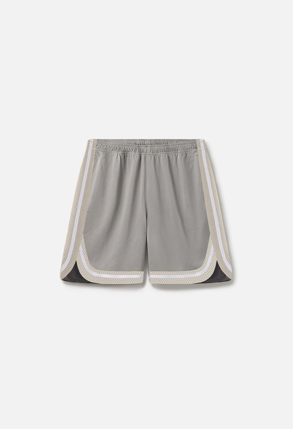 Shaolin Oversized Court Shorts / Grey x Tan