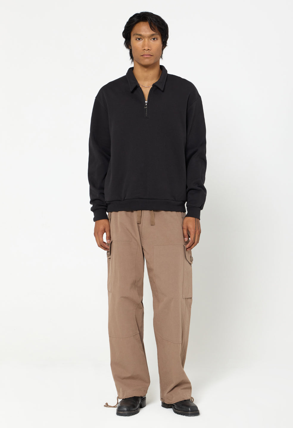 Thornton Mock Half Zip / Black