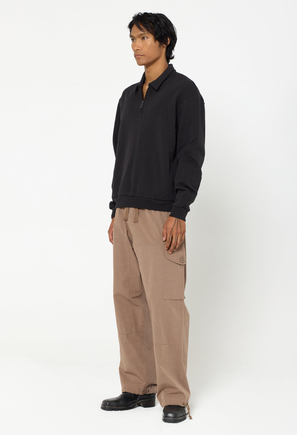 Thornton Mock Half Zip / Black