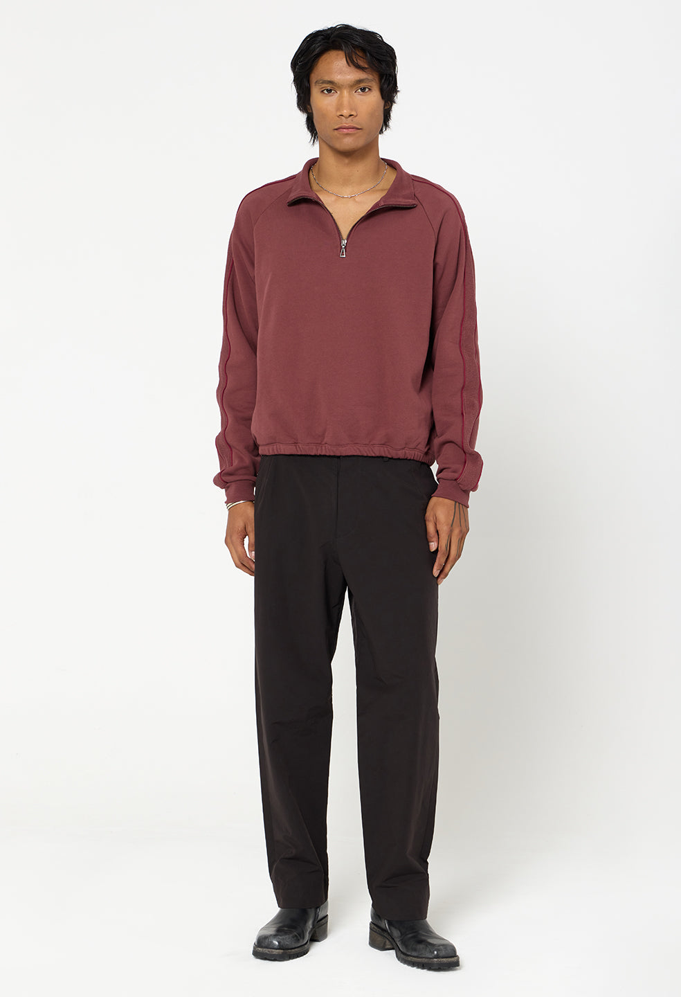 Track Half Zip / Oxblood