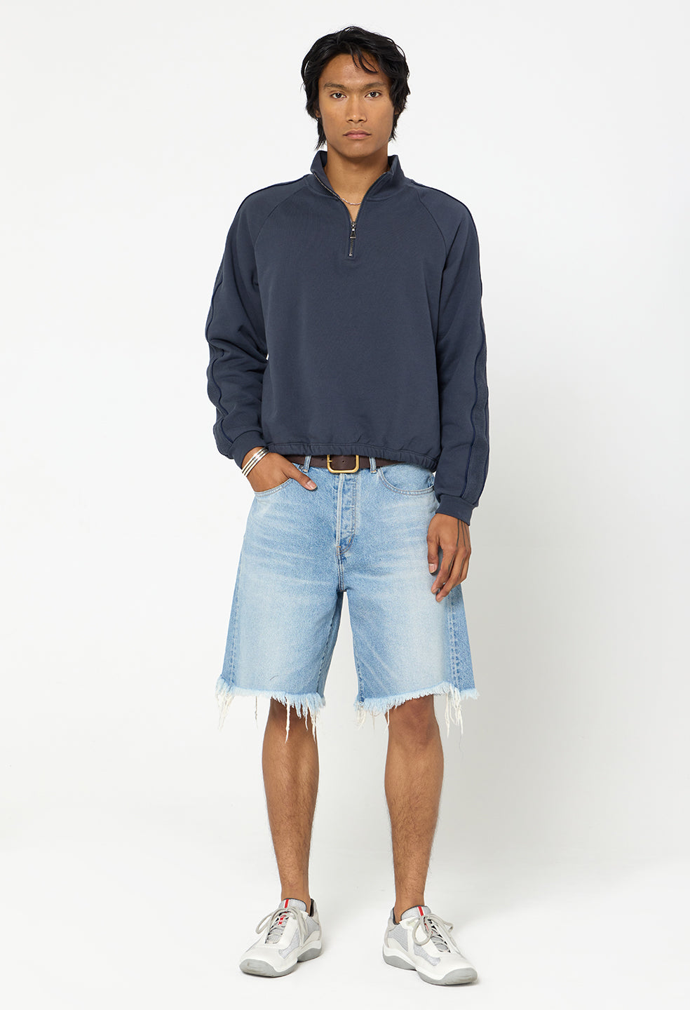 Track Half Zip / Oxford Navy