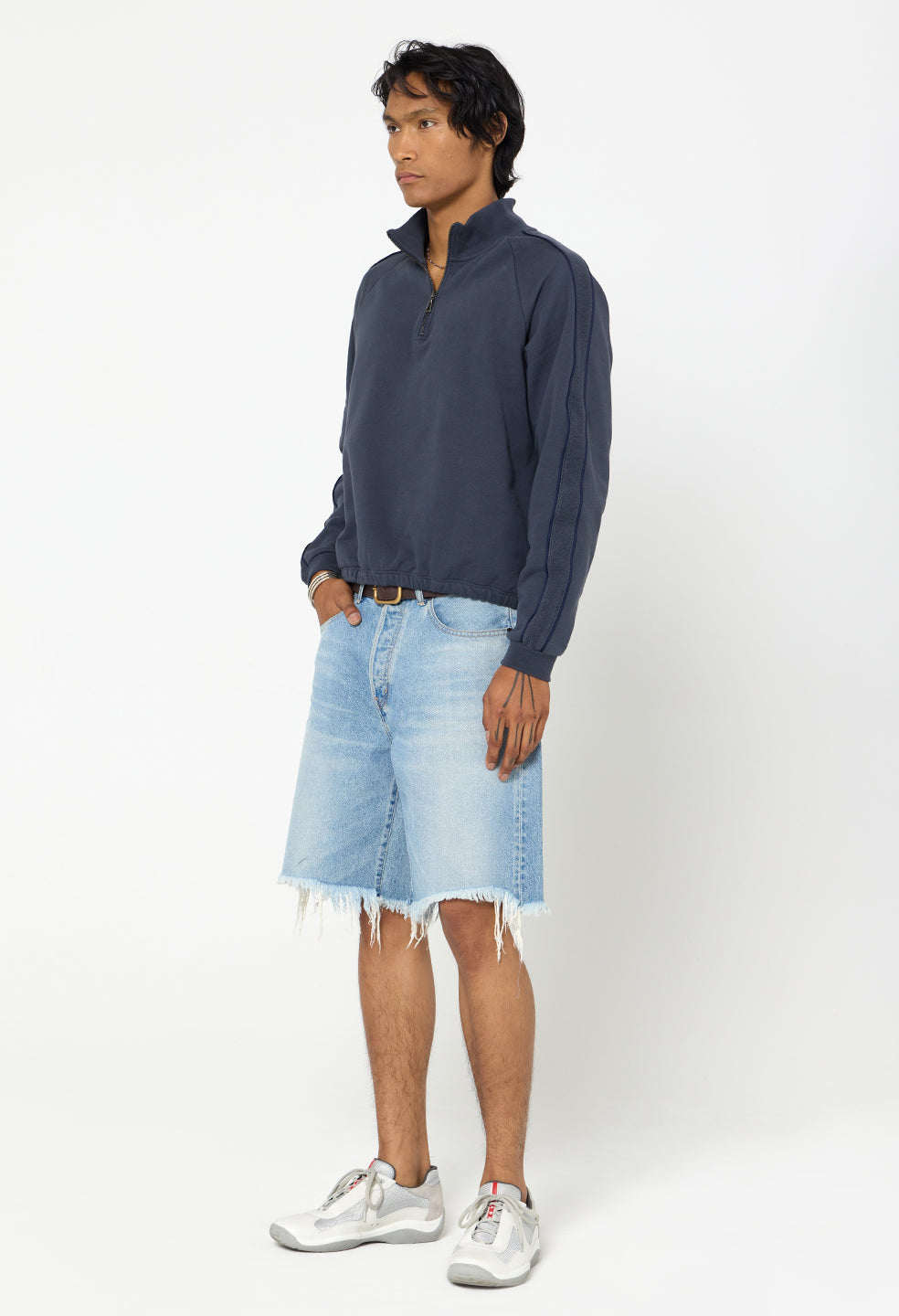 Track Half Zip / Oxford Navy
