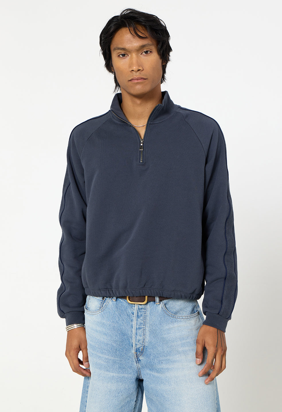 Track Half Zip / Oxford Navy