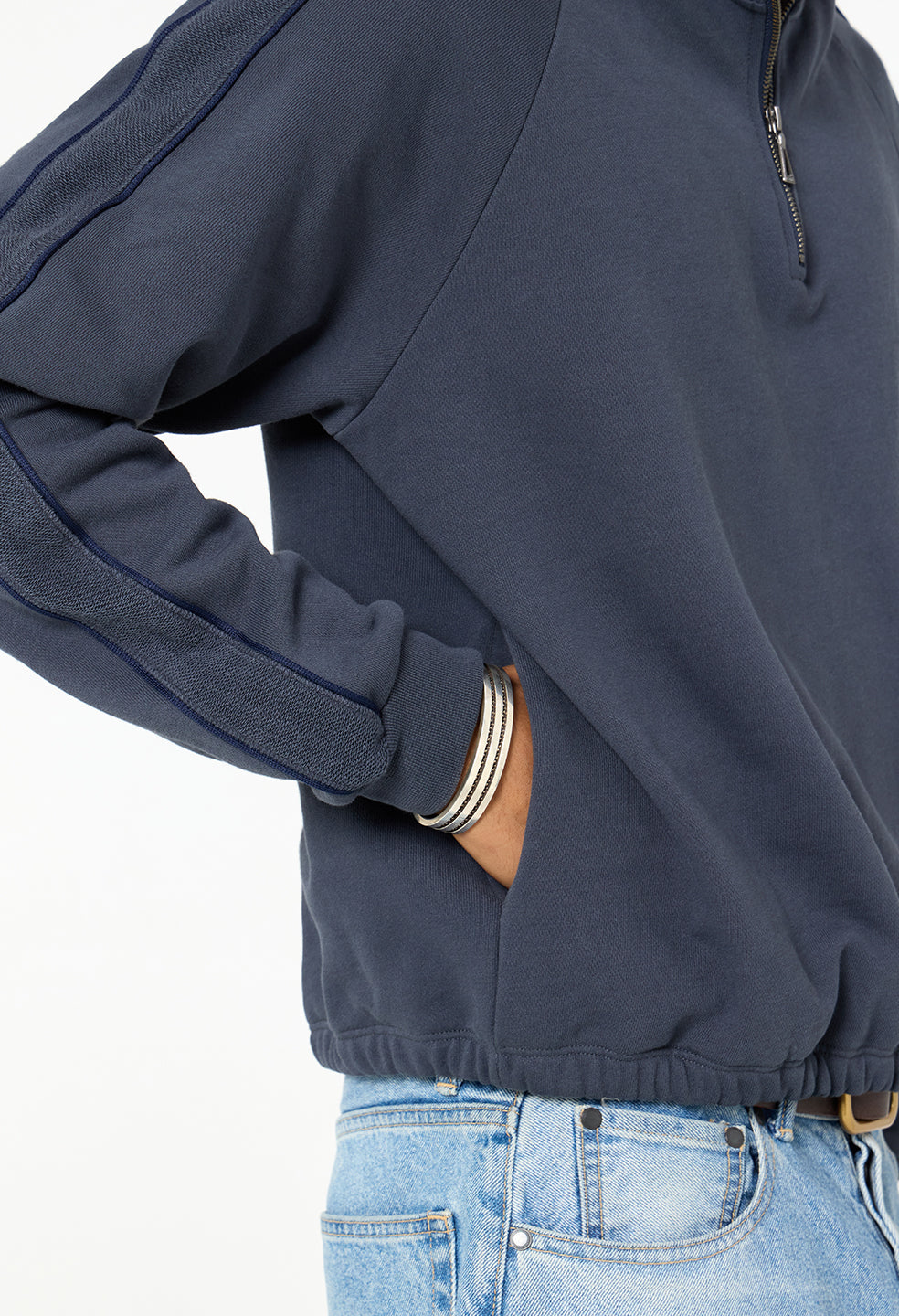 Track Half Zip / Oxford Navy