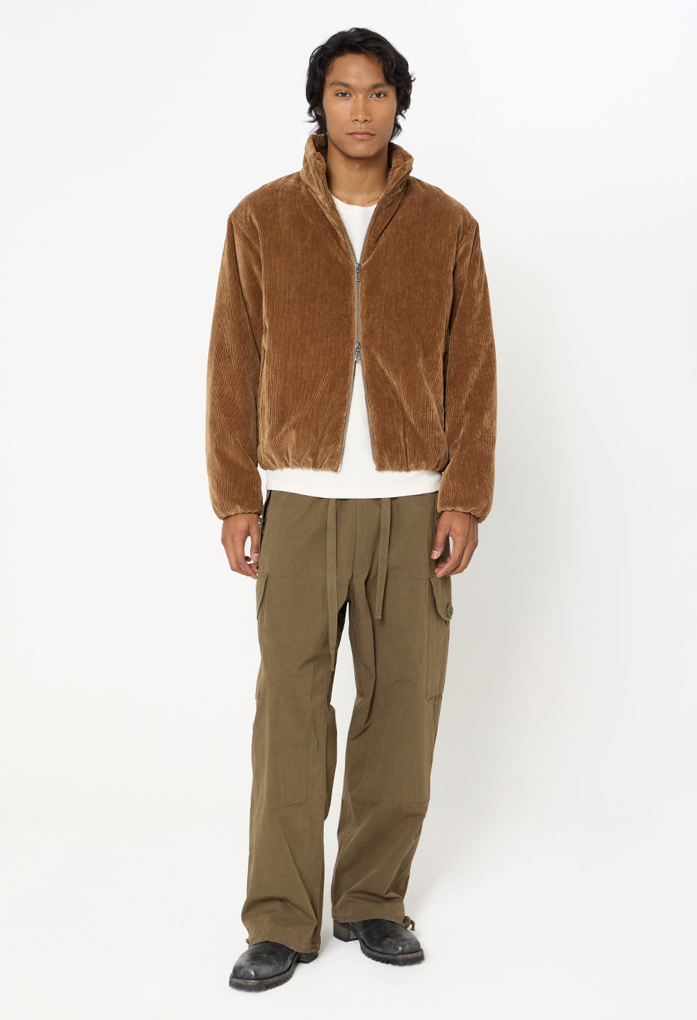 Corduroy Puffer Jacket / Bronze