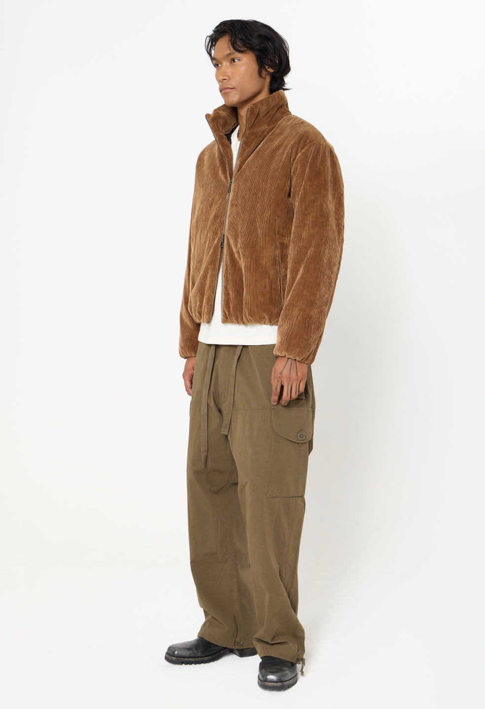 Corduroy Puffer Jacket / Bronze