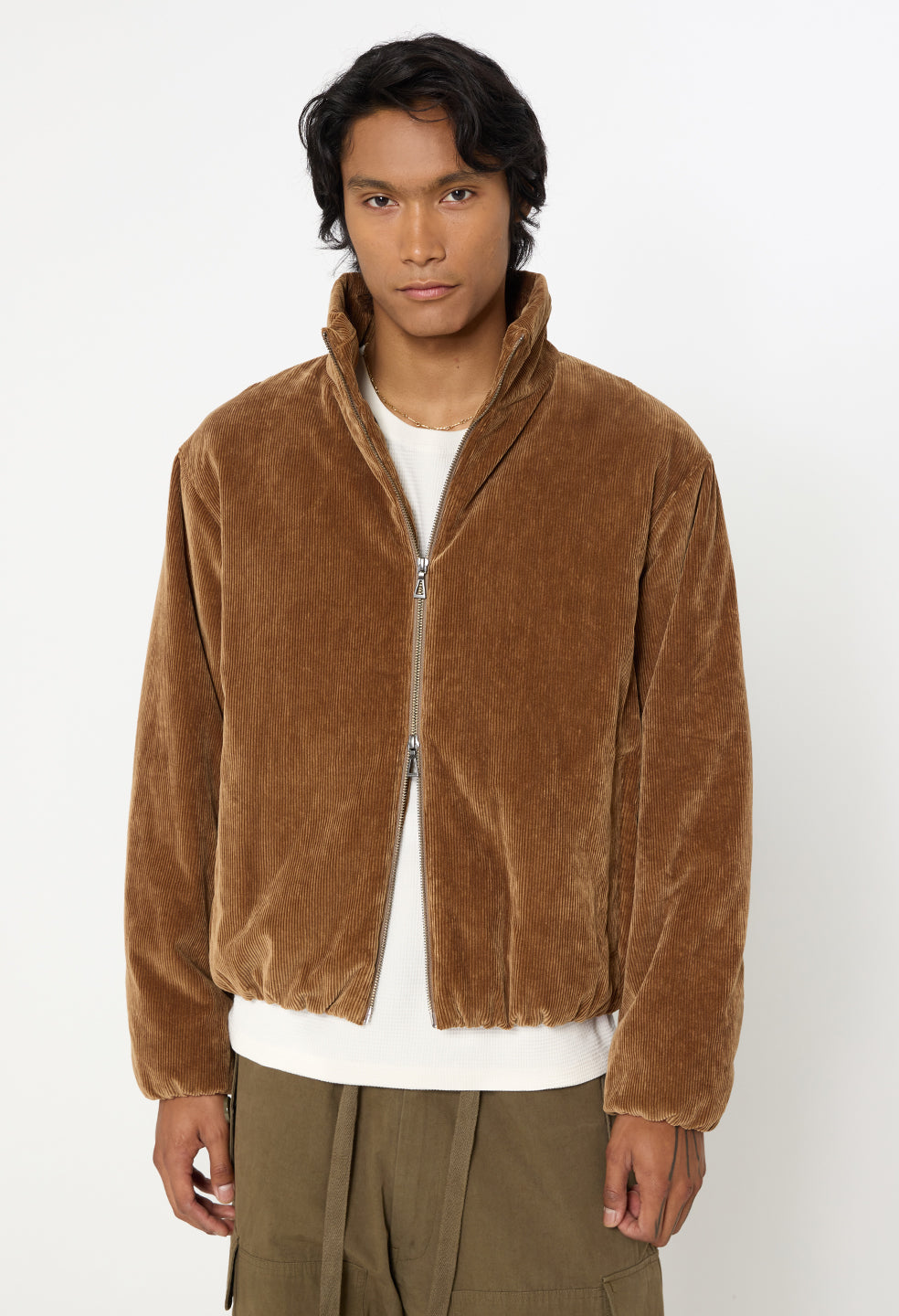 Corduroy Puffer Jacket / Bronze