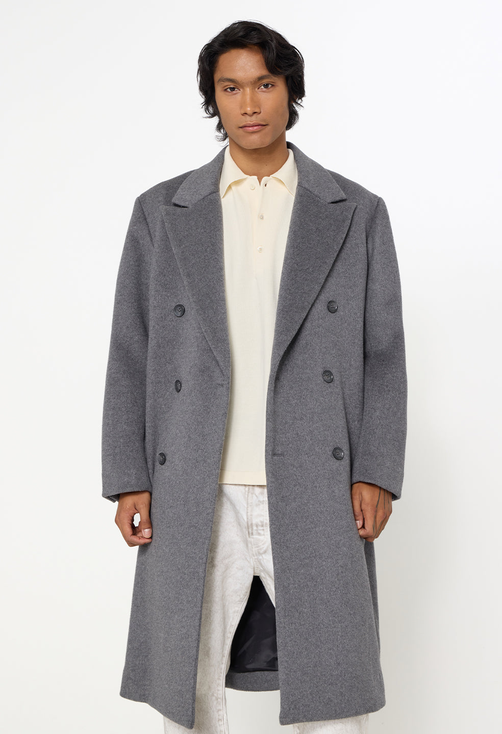 Silk Wool Overcoat / Grey