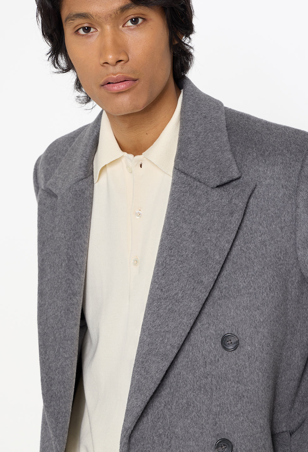 Silk Wool Overcoat / Grey