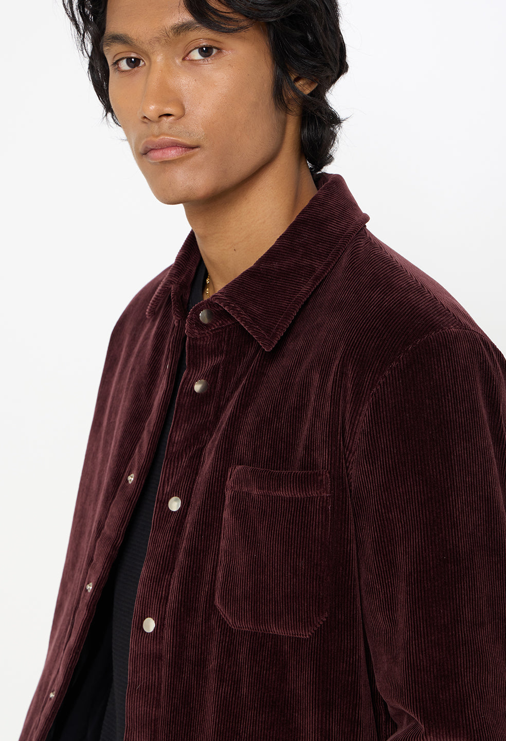 Corduroy Padded Overshirt / Oxblood
