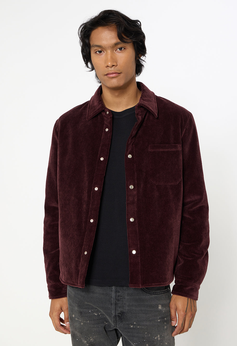 Corduroy Padded Overshirt / Oxblood