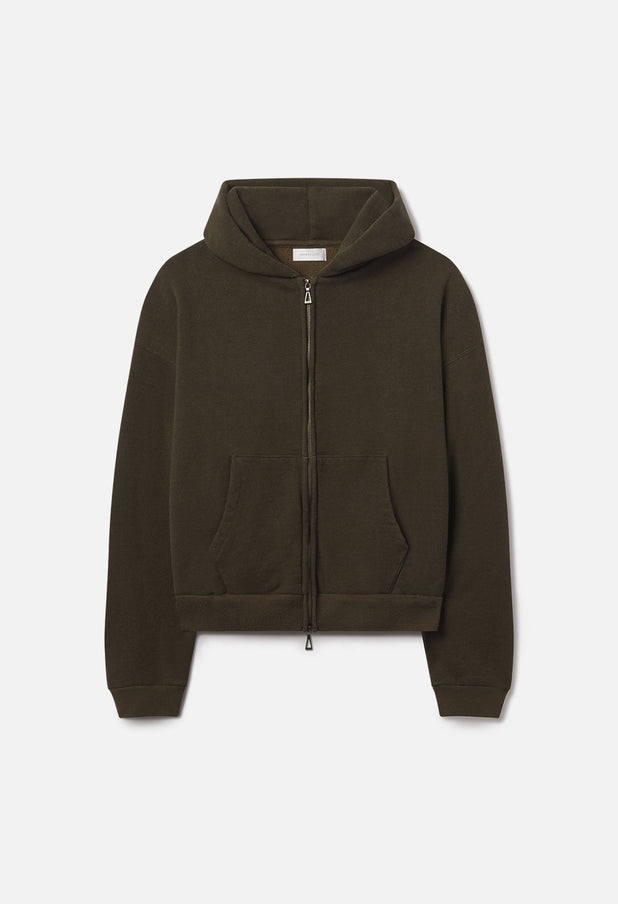 Silk Noil Full-Zip / Olive