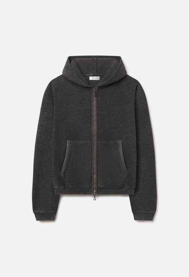 Reverse Terry Frances Full-Zip / Washed Black