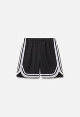 Shaolin Oversized Court Shorts / Black x White