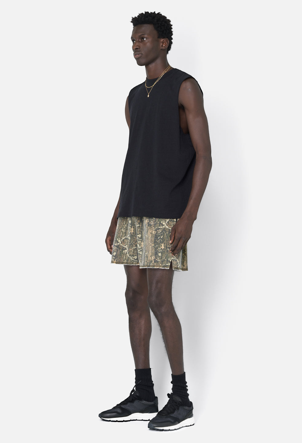Recycled Cotton Campus Cut-Off Tee / Black