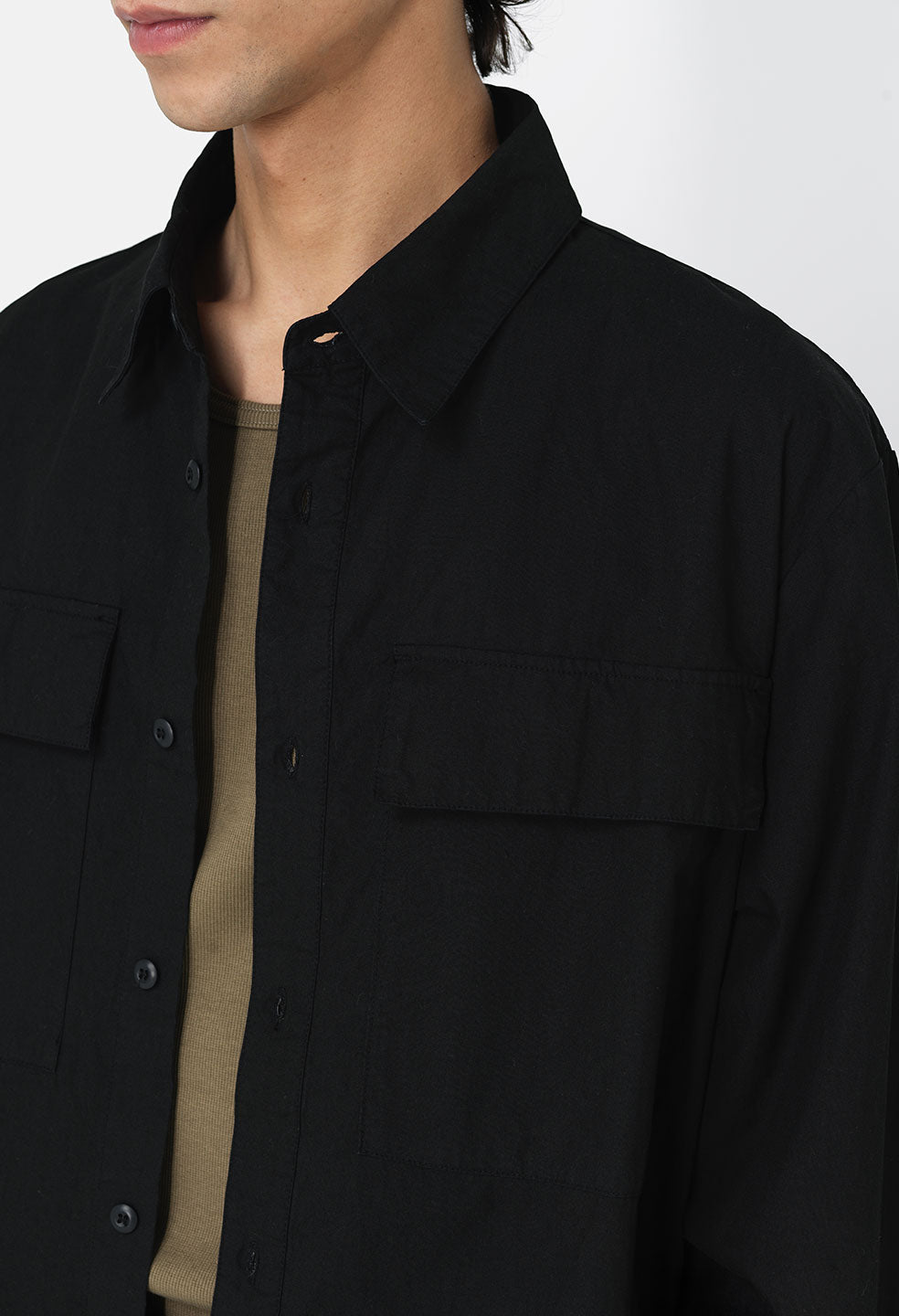 Cotton Himalayan Work Shirt / Black - JOHN ELLIOTT