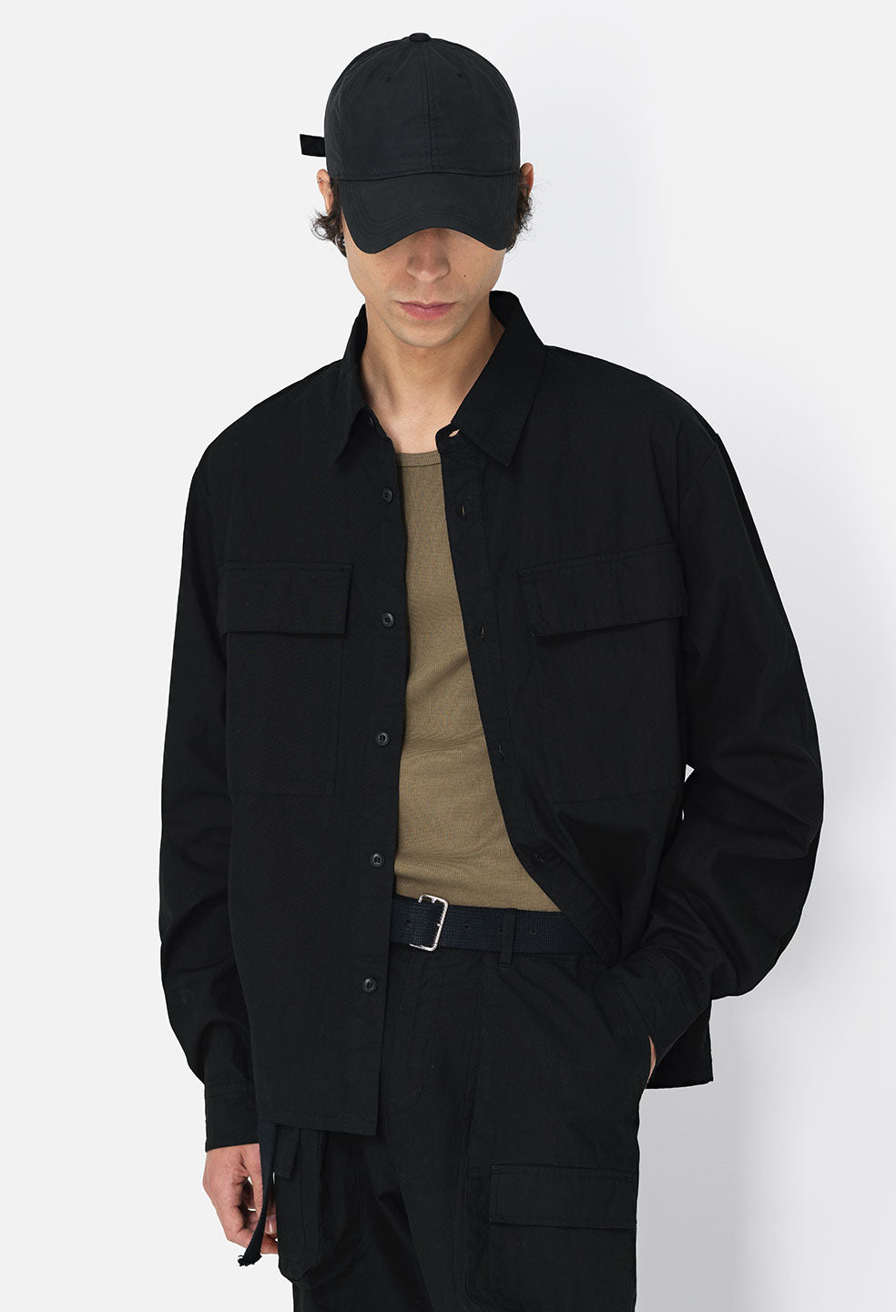 Cotton Himalayan Work Shirt / Black - JOHN ELLIOTT