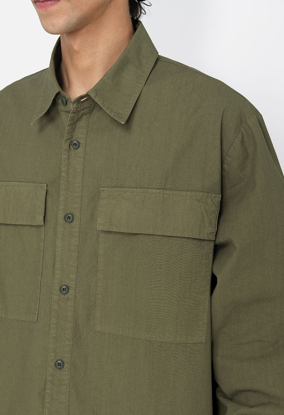 Cotton Himalayan Work Shirt / Juniper - JOHN ELLIOTT