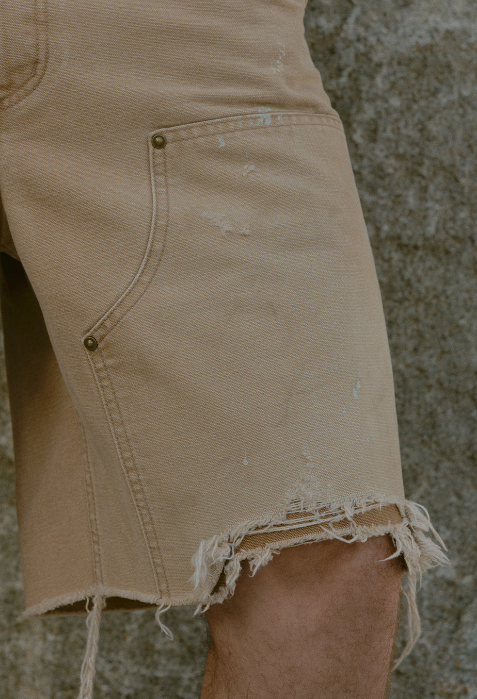Desert Snow Cut-Off Work Short / Washed Camel