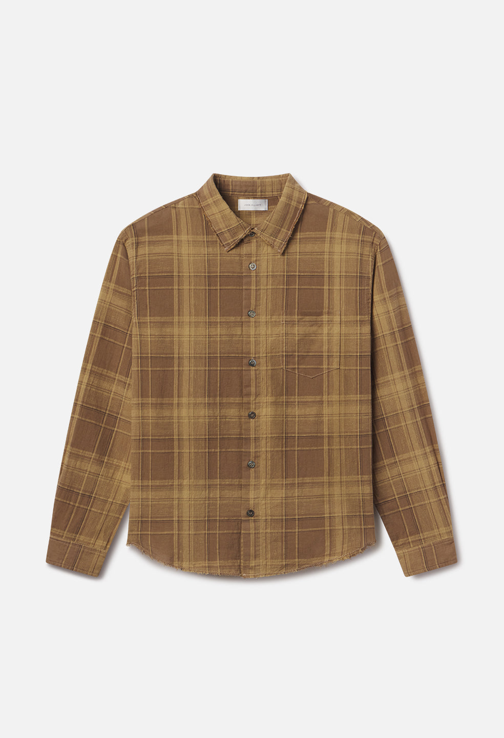 Raw Edge Cropped Cloak / Mocha Check