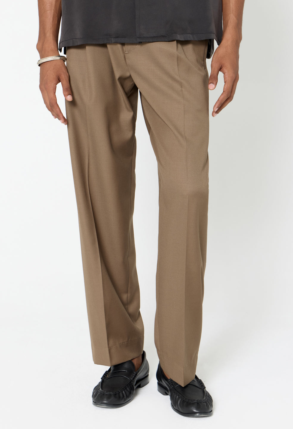 Wool Wide Easy Trouser / Mocha