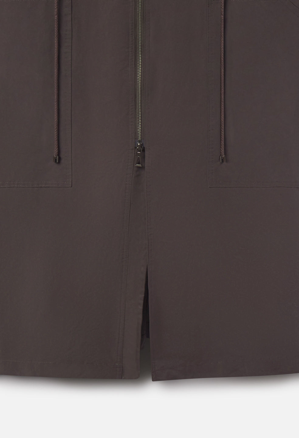 Vero Brushed Nylon Hooded Trench / Charcoal