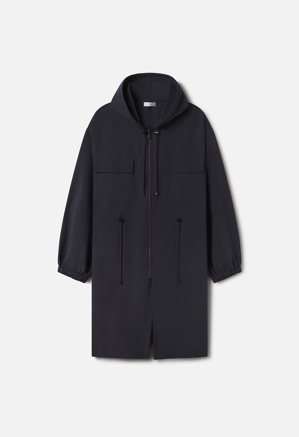 Vero Brushed Nylon Hooded Trench / Dark Navy