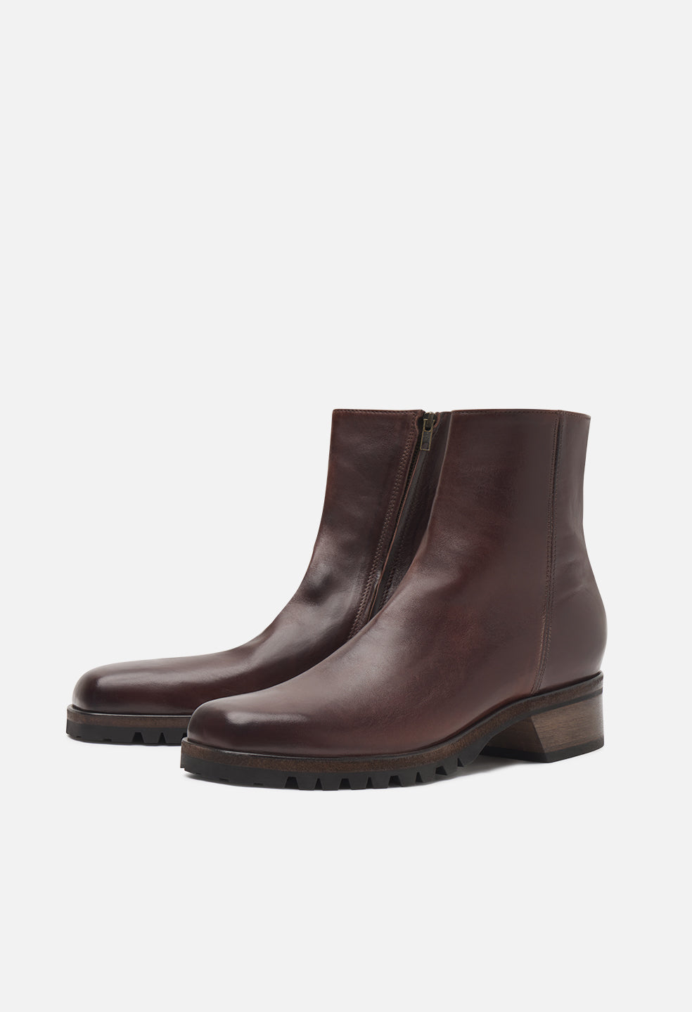 Square Toe Boot / Sepia
